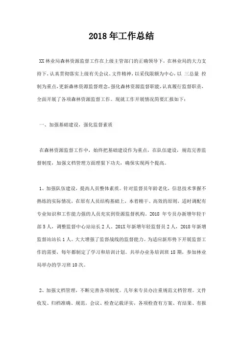 2018年工作总结