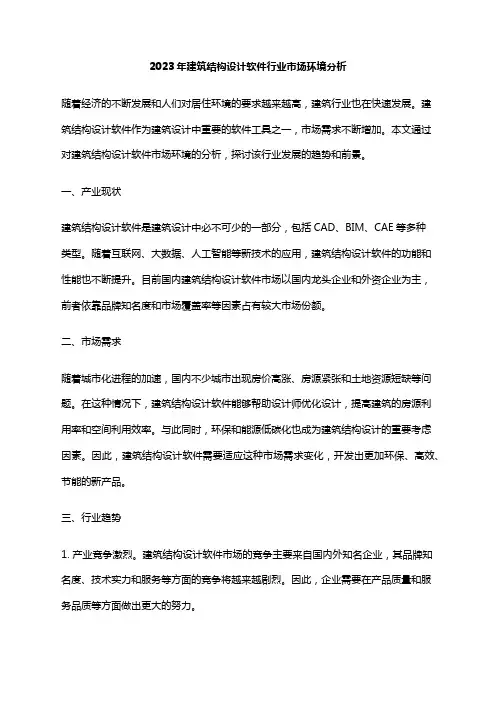 2023年建筑结构设计软件行业市场环境分析