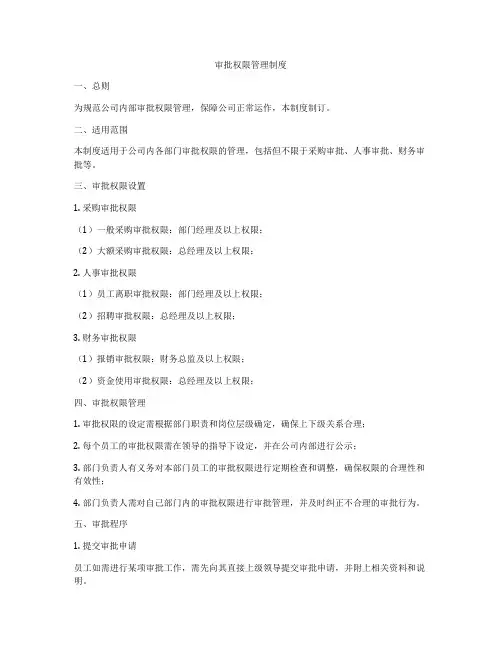 审批权限管理制度