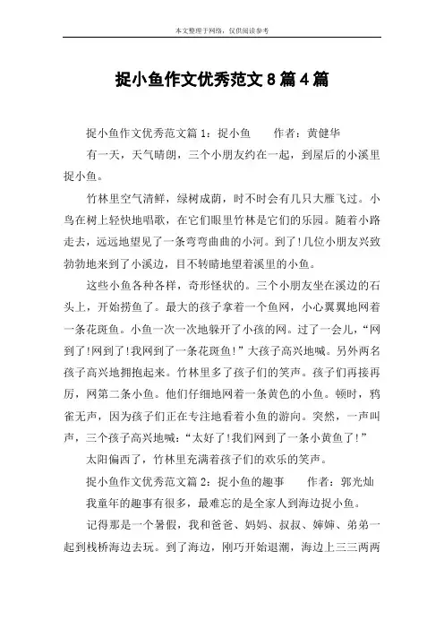捉小鱼作文优秀范文8篇4篇