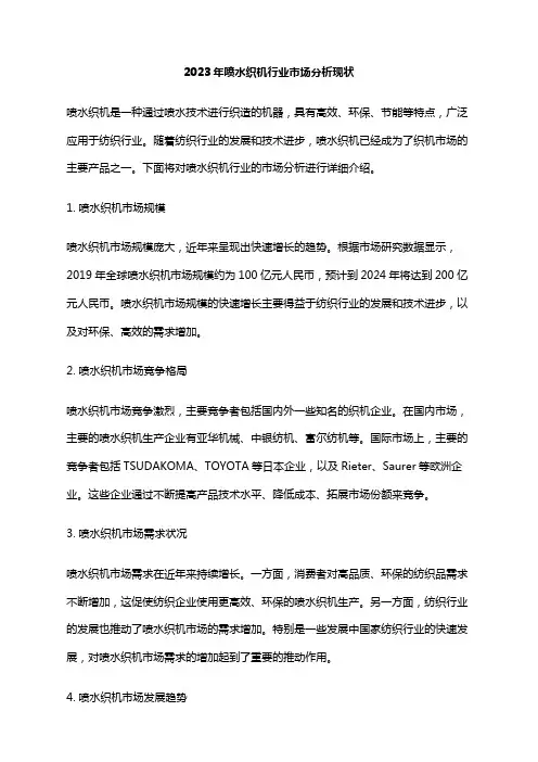 2023年喷水织机行业市场分析现状