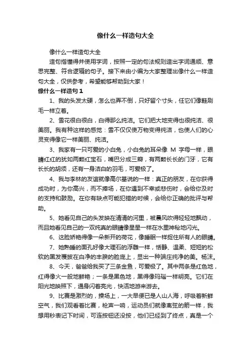 像什么一样造句大全