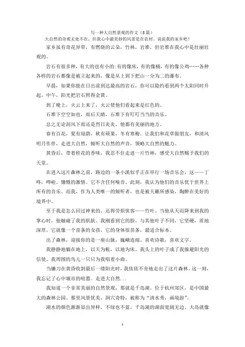 写一种大自然景观的作文(5篇)