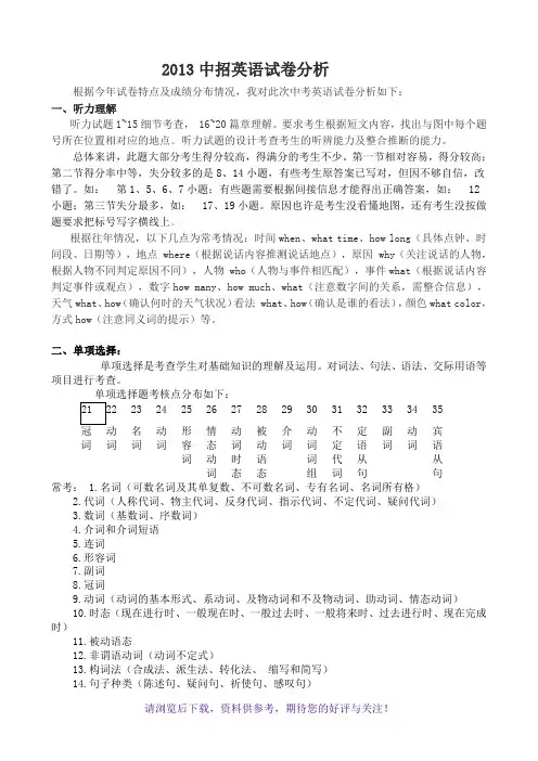 2013年河南中考英语试题及答案详解