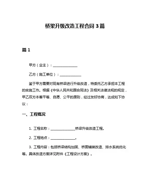 桥梁升级改造工程合同3篇