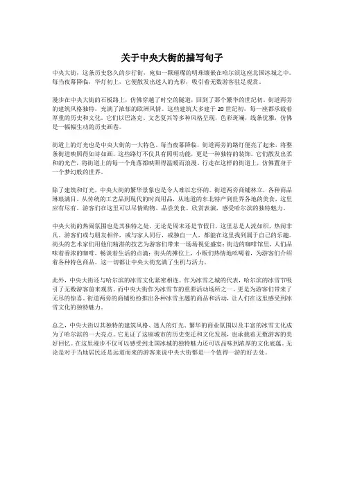 关于中央大街的描写句子