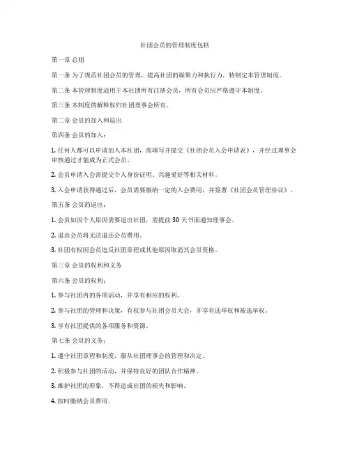 社团会员的管理制度包括