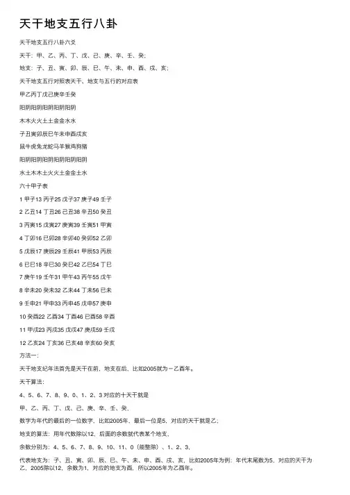 天干地支五行八卦