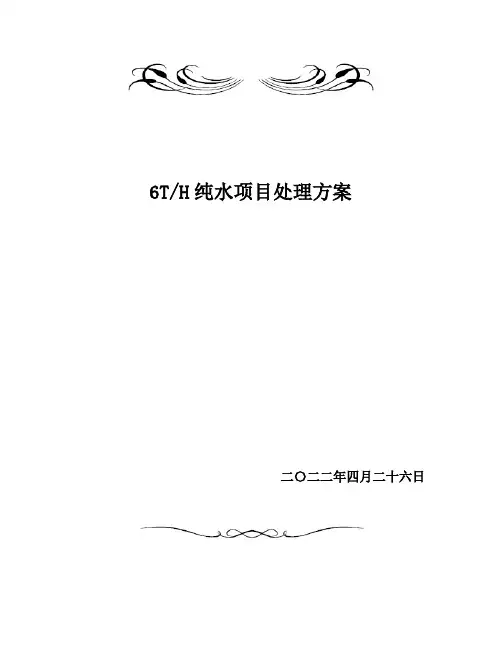 6吨每小时纯水方案