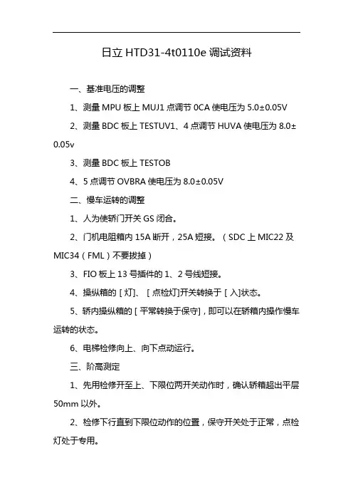 日立HTD31-4t0110e调试资料