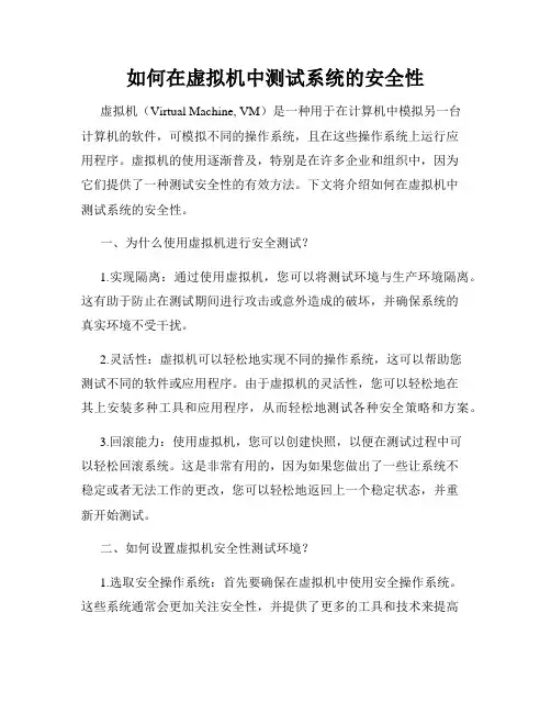 如何在虚拟机中测试系统的安全性