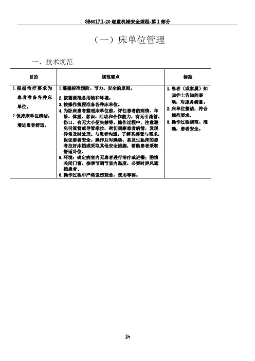 一、床单位管理
