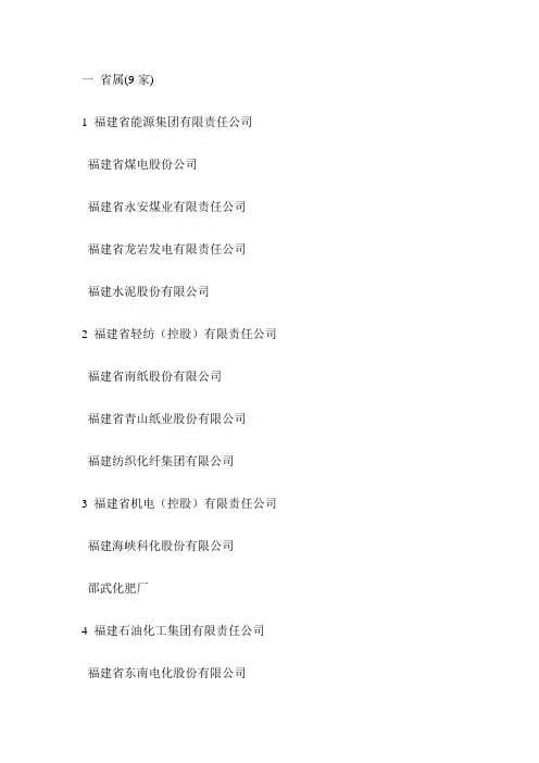福建百强企业名单)