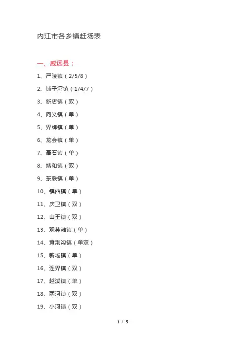 内江赶集表