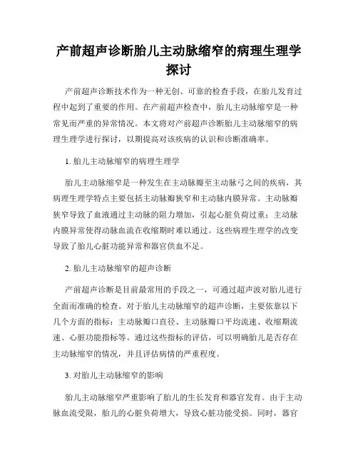 产前超声诊断胎儿主动脉缩窄的病理生理学探讨