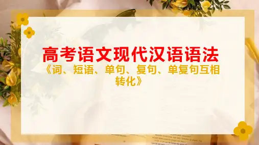 高考语文现代汉语语法知识