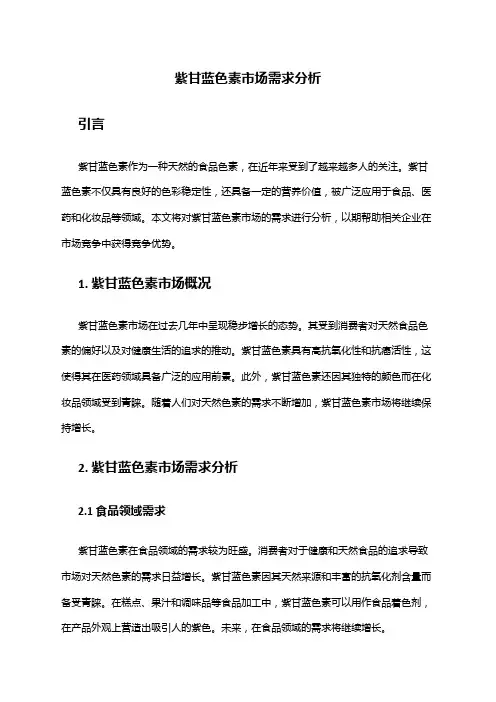 2024年紫甘蓝色素市场需求分析