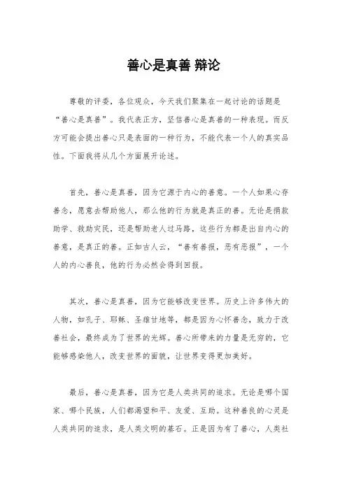 善心是真善 辩论