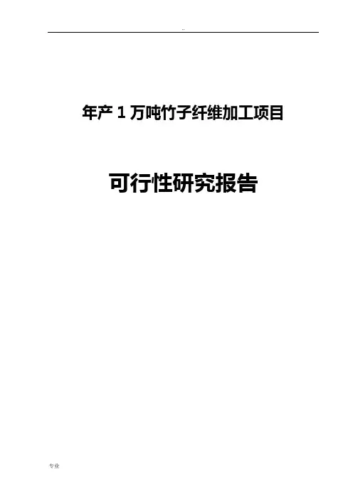 年产1万吨竹子纤维加工项目可行性研究报告
