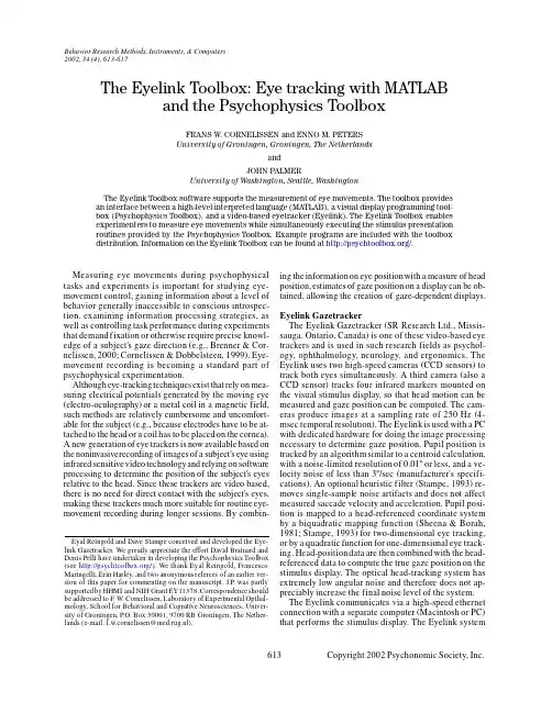 The Eyelink Toolbox- Eye tracking with MATLAB and the Psychophysics Toolbox