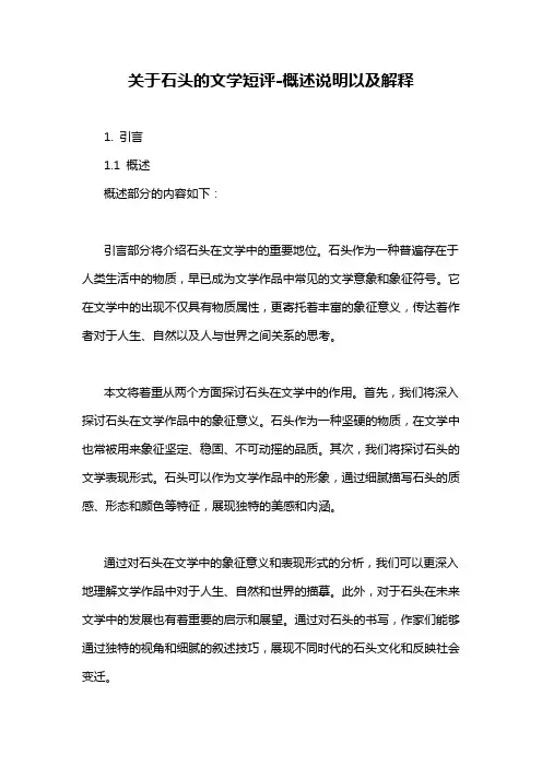 关于石头的文学短评-概述说明以及解释