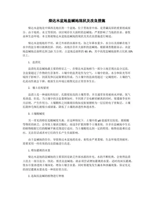 柴达木盆地盐碱地现状及改良措施
