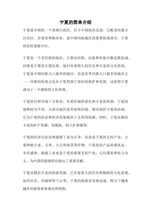 宁夏的简单介绍