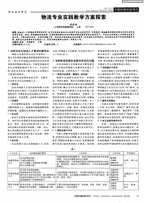物流专业实践教学方案探索