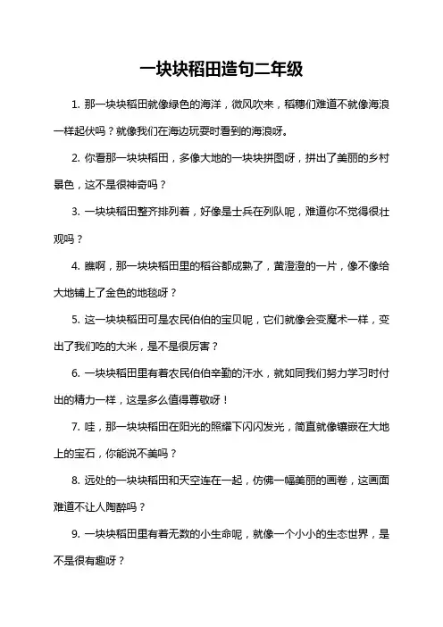 一块块稻田造句二年级