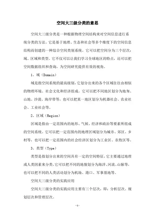 空间大三级分类的意思