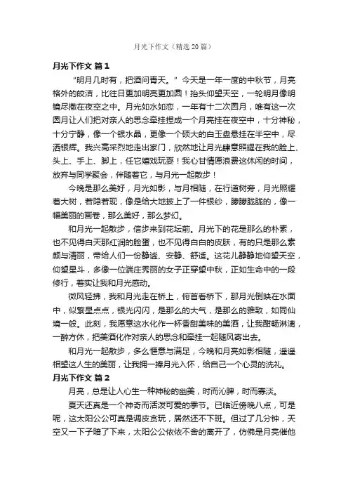 月光下作文（精选20篇）