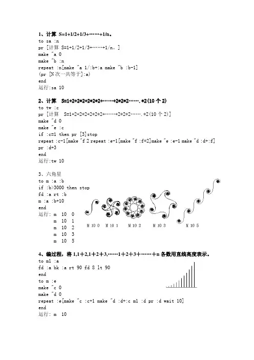 logo程序设计 竞赛  经典试题