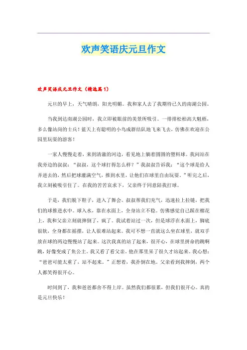 欢声笑语庆元旦作文