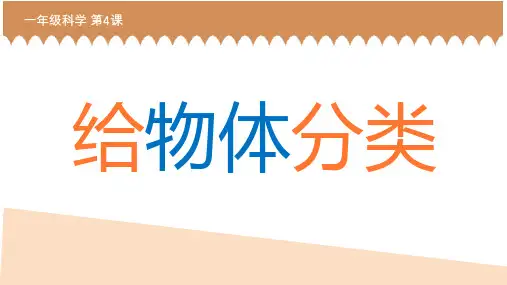 一年级科学 给物体分类 课件