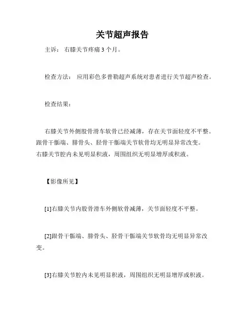 关节超声报告