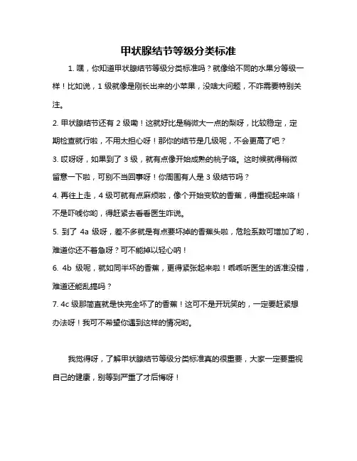 甲状腺结节等级分类标准
