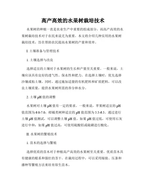 高产高效的水果树栽培技术