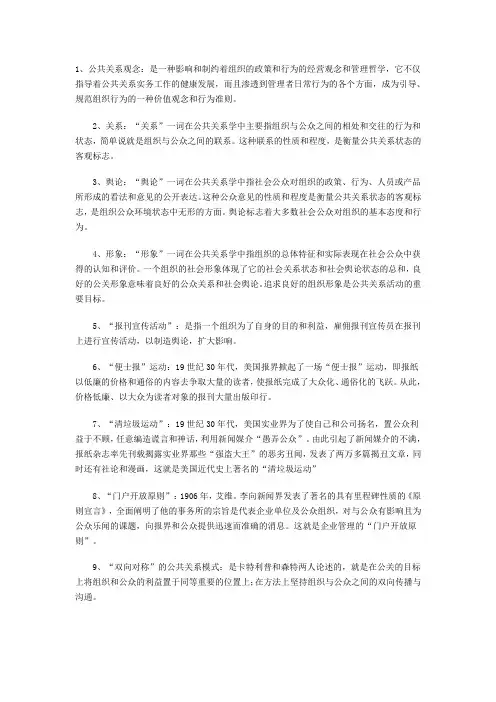 自考《公共关系学》名词解释