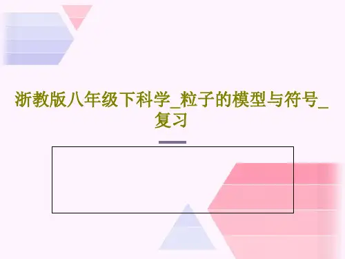 浙教版八年级下科学_粒子的模型与符号_复习共90页文档