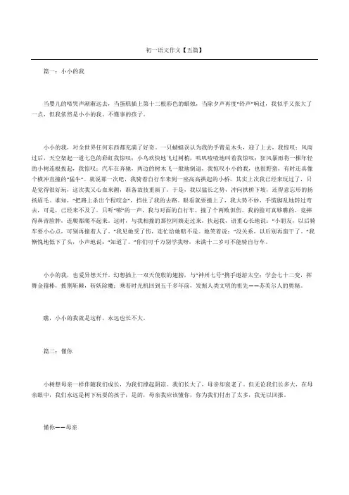 初一语文作文五篇