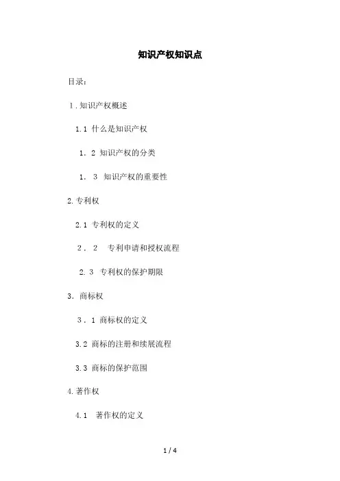 知识产权知识点