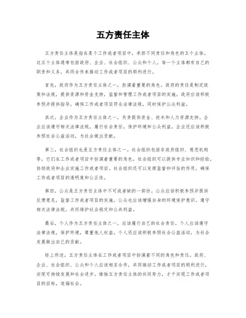 五方责任主体