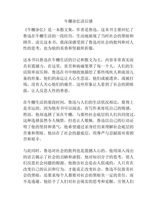 牛棚杂忆读后感