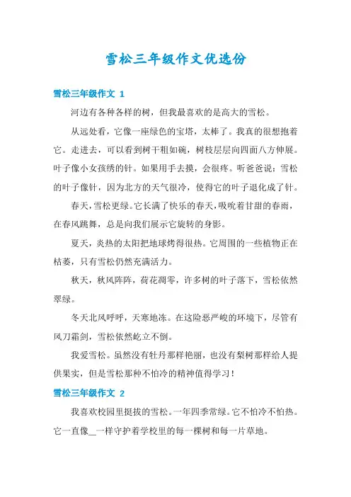 雪松三年级作文优选份