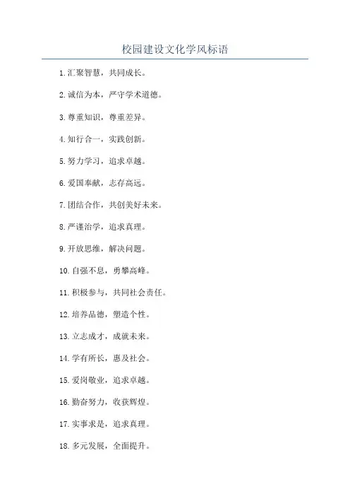 校园建设文化学风标语