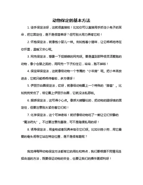 动物保定的基本方法