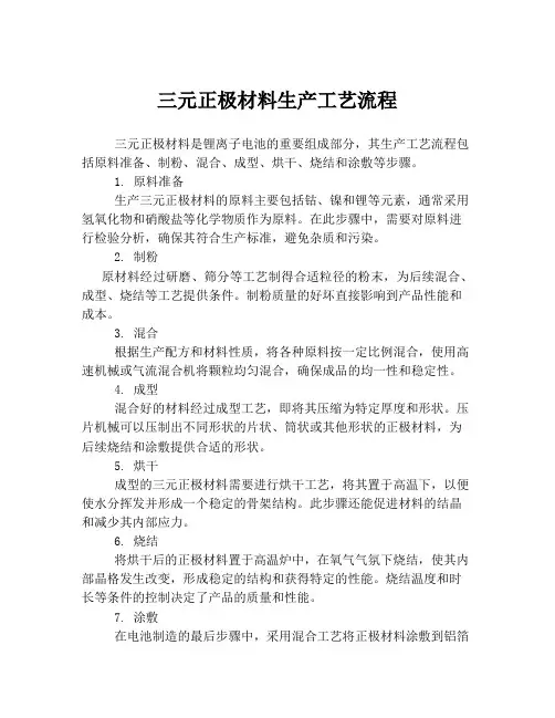 三元正极材料生产工艺流程