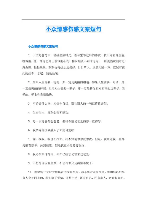 小众情感伤感文案短句