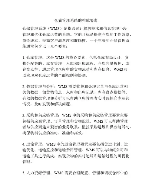 仓储管理系统的构成要素