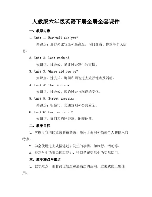人教版六年级英语下册全册全套课件(1)
